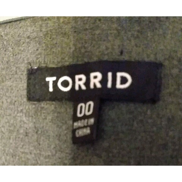 Torrid Military Style Heather Grey Tailored Fit Hidden Clasp Jacket Size 00 M/L - Picture 4 of 10